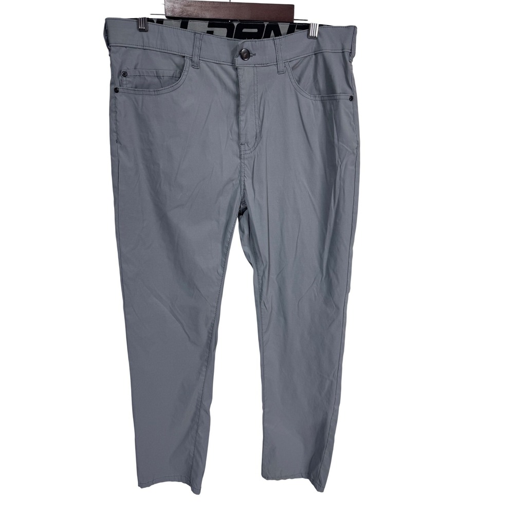 Denali Mens 34/30 Gray Pants Tech Stretch Casual 5 Pocket Trouser Hiking Outdoor